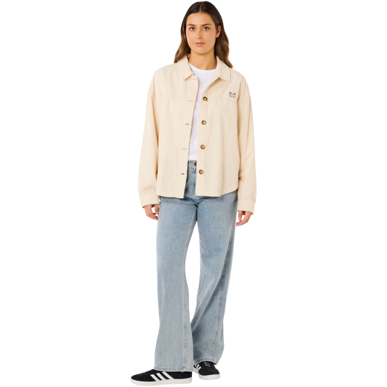 2026 Rip Curl Womens Keepsakes Washed Cord Shirt 074WSH - Stone